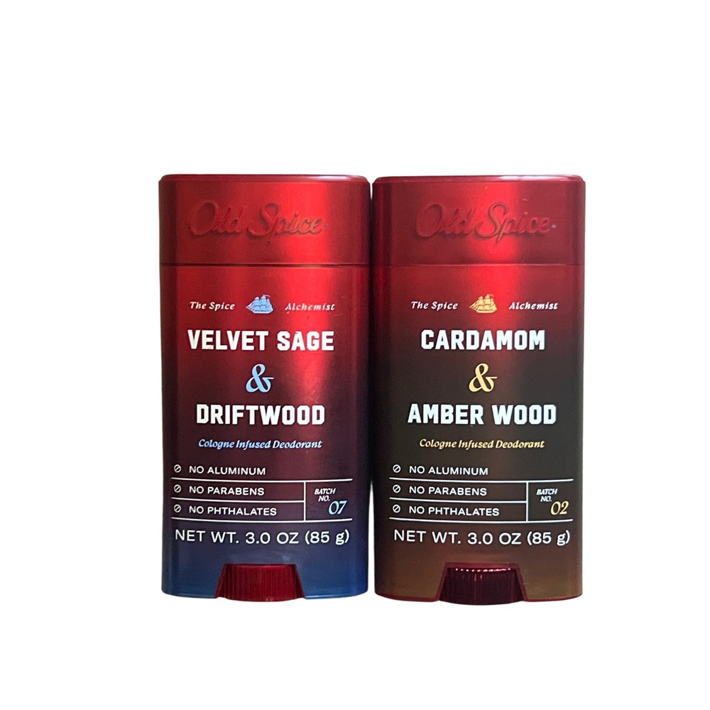 Old Spice Alchemist Deodorant Velvet Sage Driftwood Cardamom Amber Wood 2 Pack